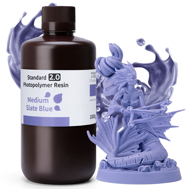 ELEGOO Standard 2.0 Resin Medium State Blue, 1 kg